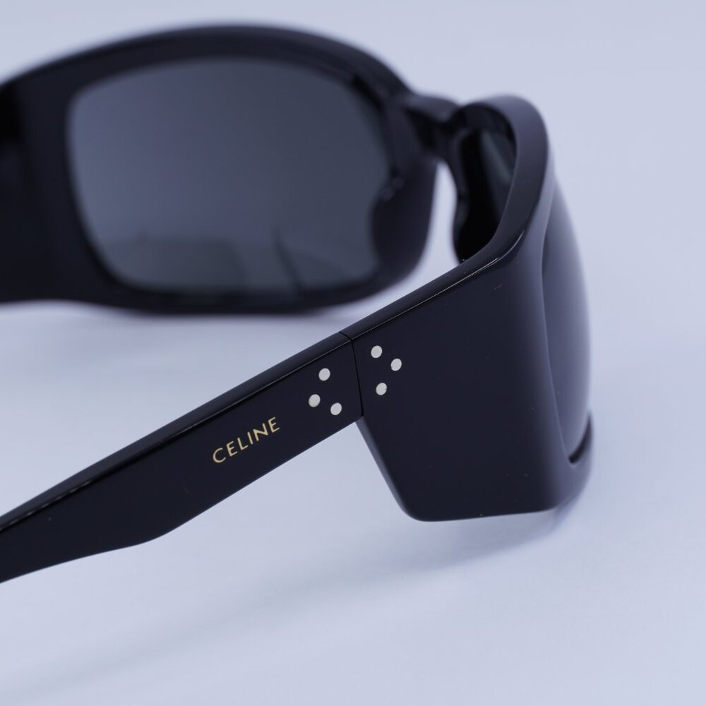 Celine CL40290I 01A Sunglasses Black Geometric Frame, Smoke Lenses - Picture 8 of 10